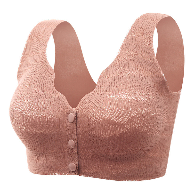 Lce silk front button wire free latex bra – Shoesmama