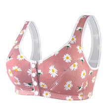 Load image into Gallery viewer, Women&#39;s wide shoulder strap front button printed underwear
