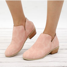 Cargar imagen en el visor de la galería, Solid color pointed toe casual back zipper low heel women&#39;s shoes
