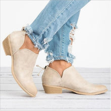 Cargar imagen en el visor de la galería, Solid color pointed toe casual back zipper low heel women&#39;s shoes
