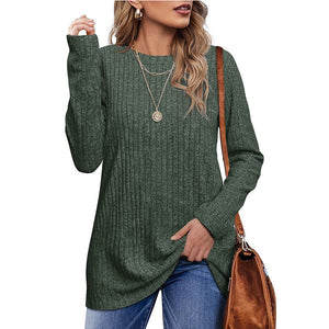 Womens Tunic Tops Long Sleeve Shirts Crew Neck Twist Front lightweight Sweaters