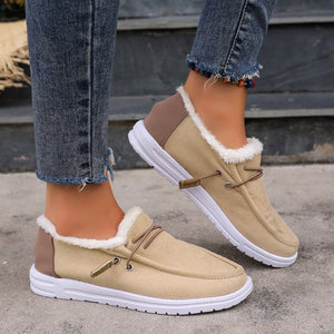 Women's winter thick-soled plus fleece cotton shoes