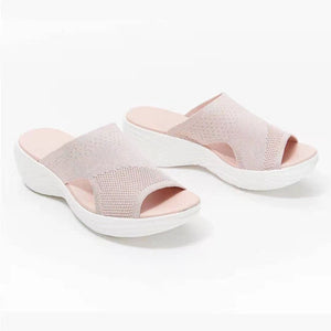 Women's Flat Fish Mouth Mesh Breathable Slippers