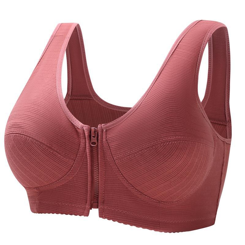 Middle-aged and elderly cotton front zipper underwear