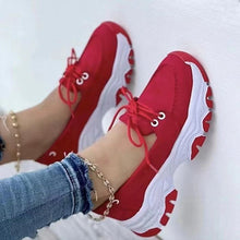 Cargar imagen en el visor de la galería, Round Toe Platform Low Top Lace-Up Sneakers
