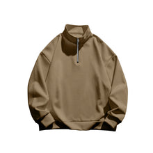 Cargar imagen en el visor de la galería, Men&#39;s Stand collar Sweatshirt Pullover Tops Fleece Half Zip Plain Sports
