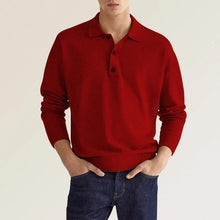Load image into Gallery viewer, Men&#39;s Solid Color Long Sleeve Polo Shirt
