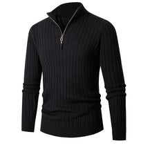 Load image into Gallery viewer, Men&#39;s Solid Cable Casual Zip Stand Collar Sweater
