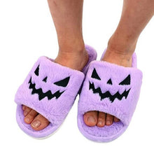 Cargar imagen en el visor de la galería, Halloween Jack-O-Lantern Soft Plush Comfort Slippers
