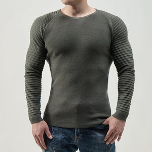 Men's Basic Knitted Crew Neck Long Sleeve Pullover