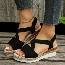 Cargar imagen en el visor de la galería, Women&#39;s wedge fish mouth casual sandals
