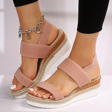 Cargar imagen en el visor de la galería, Stretch Peep Toe Casual Side Hollow Slope Bottom Sandals
