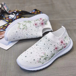 Women's Rhinestone Stretch Casual Breathable Sneakers