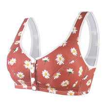 Load image into Gallery viewer, Women&#39;s wide shoulder strap front button printed underwear
