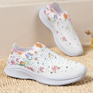 Women's Rhinestone Stretch Casual Breathable Sneakers