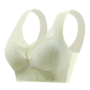 Women Solid Comfort Wireless Lace Bra