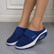 Cargar imagen en el visor de la galería, Women Daily Fly Knit Fabric Summer Air Cushion Mule Slippers
