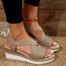 Cargar imagen en el visor de la galería, Women&#39;s wedge fish mouth casual sandals
