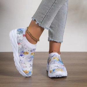 Women's Rhinestone Stretch Casual Breathable Sneakers