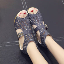 Cargar imagen en el visor de la galería, 2024 summer rhinestone wedge women&#39;s sandals
