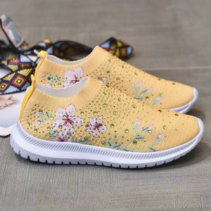 Women's Rhinestone Stretch Casual Breathable Sneakers