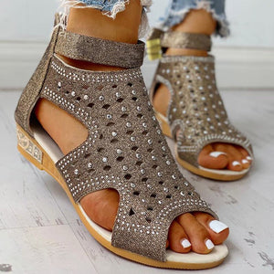 2024 summer rhinestone wedge women's sandals