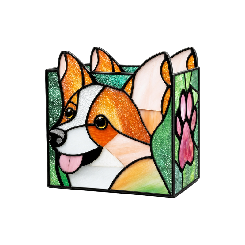 Amoroart Stained-Glass-Style Pen Holder