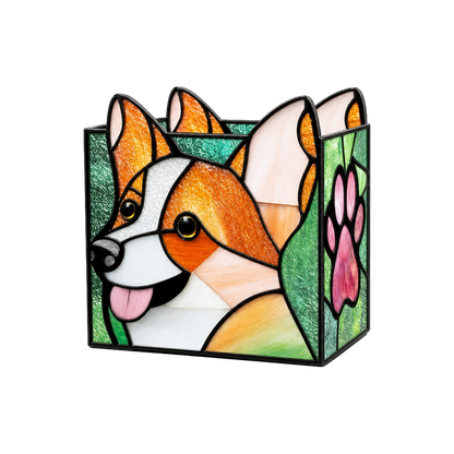 Amoroart Stained-Glass-Style Pen Holder