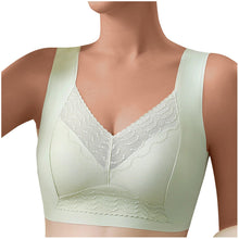 Cargar imagen en el visor de la galería, Women Solid Comfort Wireless Lace Bra
