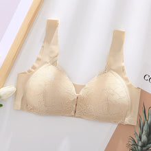 Load image into Gallery viewer, Women&#39;s Plus Size Lace Wide Straps Wireless Bra Front Closure Push Up Bras
