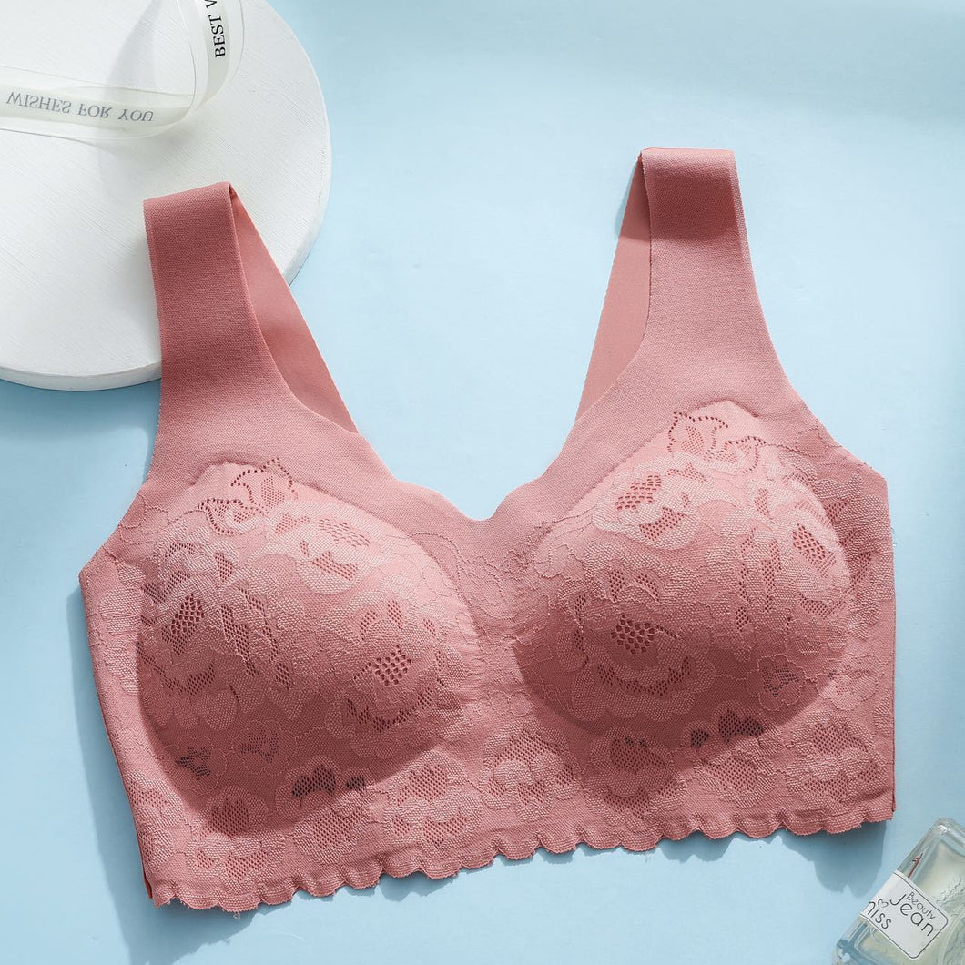 Women's Push Up Lace Seamless Sleep Bra For Beautiful Back