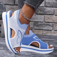 Cargar imagen en el visor de la galería, Women&#39;s Summer Knitted Sports Butterfly Print Sandals
