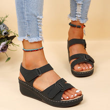 Cargar imagen en el visor de la galería, Women&#39;s round toe platform Velcro sandals-UK
