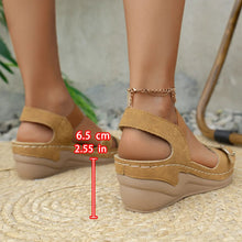 Cargar imagen en el visor de la galería, Women&#39;s square wedge comfortable sandals
