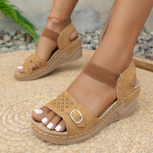 Women's square wedge comfortable sandals