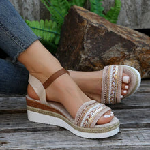 Cargar imagen en el visor de la galería, Womens Width Sandals Flat Wedge Sandals
