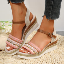 Cargar imagen en el visor de la galería, Womens Width Sandals Flat Wedge Sandals
