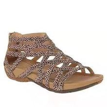 Cargar imagen en el visor de la galería, Summer Women Shoes Leopard Round Toe Hollow Wedges Sandals
