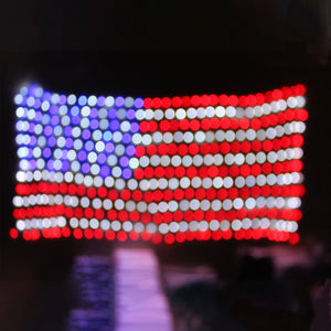 American Flag Waterproof LED Solar String Lights