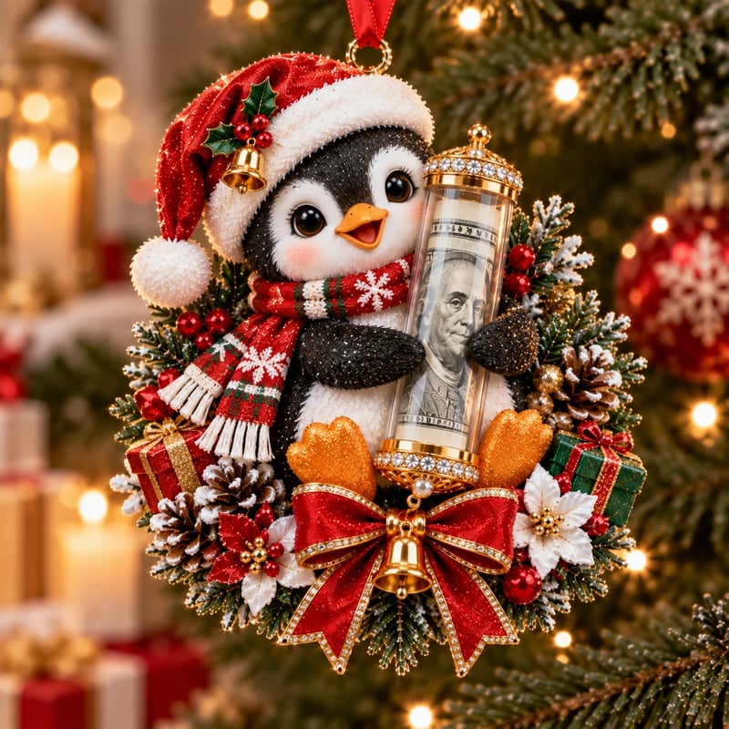 💵 Christmas Cash Gift Ornament - ✨A Fun Way to Give Money This Christmas