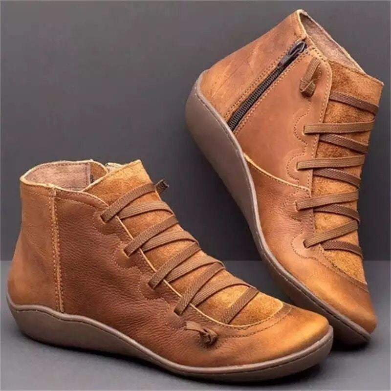 SURSELL Vintage Strappy Ankle Boots for Women