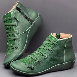 SURSELL Vintage Strappy Ankle Boots for Women