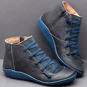 SURSELL Vintage Strappy Ankle Boots for Women