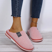 Cargar imagen en el visor de la galería, Womens Cotton Clog Hard Sole Warm Slip on Fleece Lined Slippers
