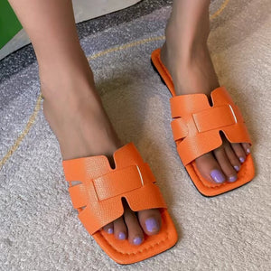 Women's Minimalist Square Toe Flat Slippers