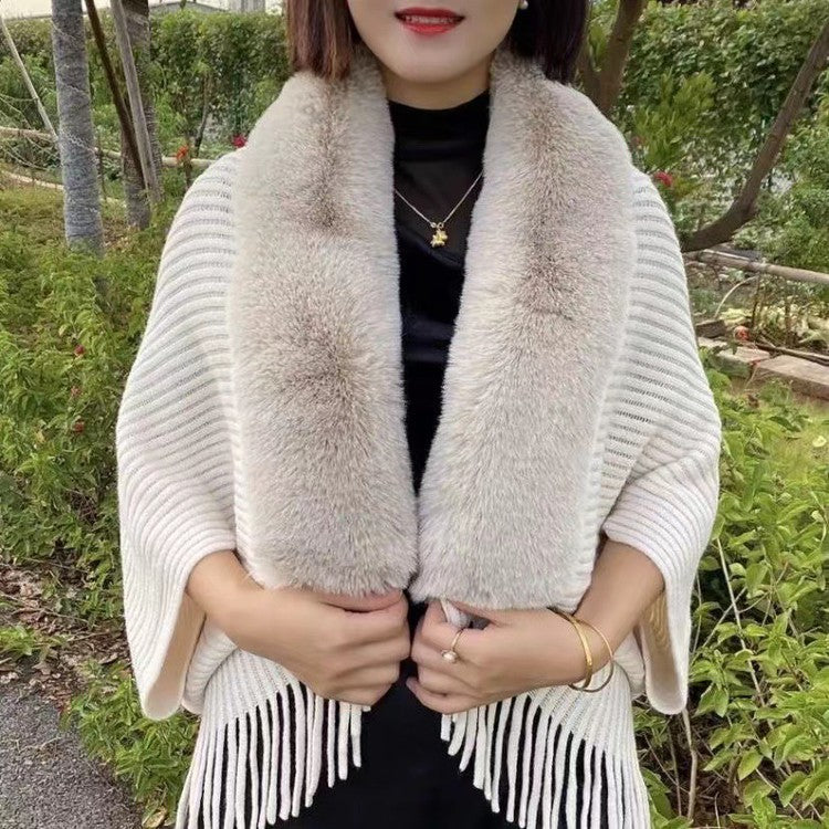women's solid color long scarf autumn and winter warm thickened wool shawl
