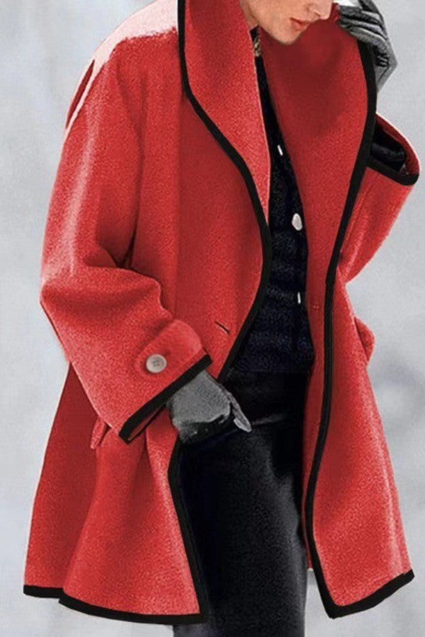 warm loose-fit tweed coat