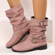 Cargar imagen en el visor de la galería, 2024 new mid-tube flat bottom Martin women&#39;s autumn British style knight boots
