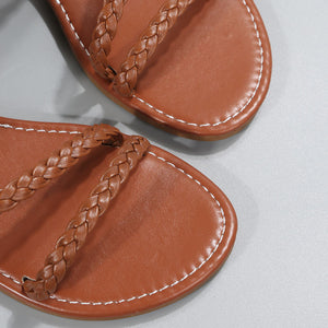 Women's Flat Weave Detail Slide Slippers