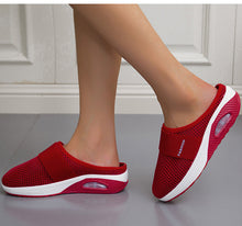 Load image into Gallery viewer, Sursell Women Daily Fly Knit Fabric Summer Air Cushion Mule Slippers
